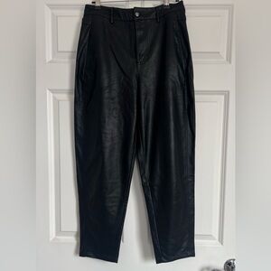 ZARA Faux leather barrel pants